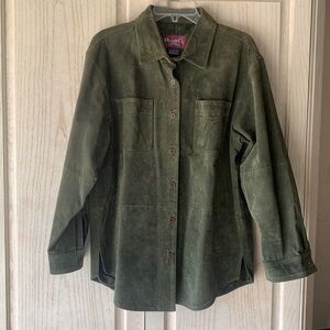 100% leather shacket